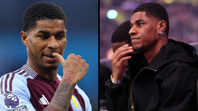 Footballer Marcus Rashford watching Anthony Yarde v Lyndon Arthur Light Heavyweight Contest at Tottenham Hotspur Stadium. Insert: Marcus Rashford o...