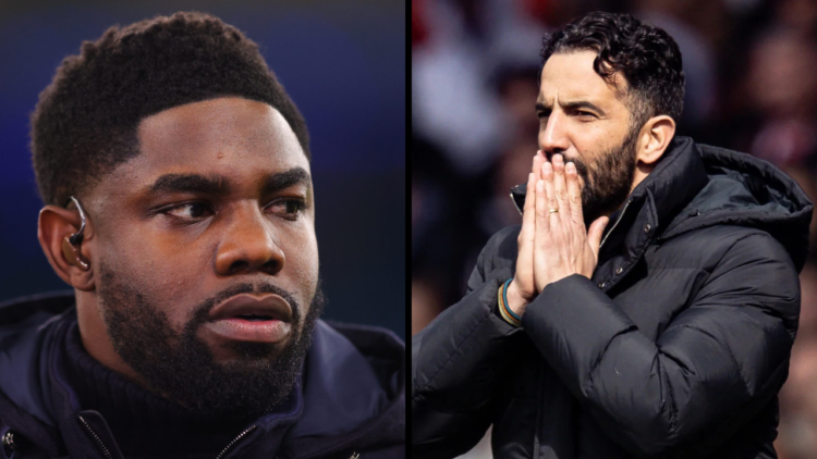 Sky Sports pundit Micah Richards looks on ahead of the Premier League match between Manchester City and Tottenham Hotspur at Etihad Stadium. Insert...