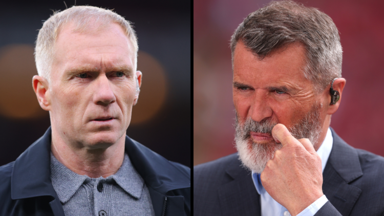 TV pundit Roy Keane during the Emirates FA Cup Semi Final match between Nottingham Forest and Manchester City at Wembley Stadium. Insert: TNT Sport...