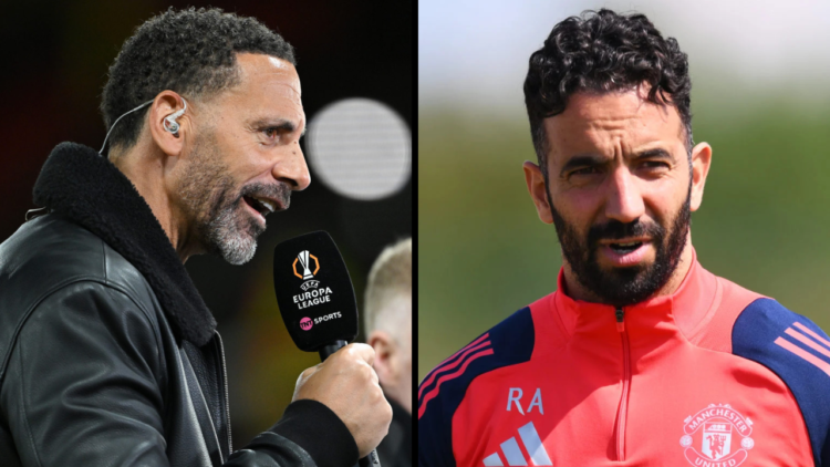 Former Manchester United player, Rio Ferdinand presents on TNT Sports after the UEFA Europa League 2024/25 Quarter Final Second Leg match between M...