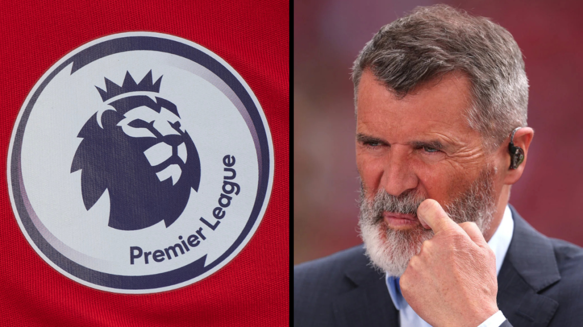 TV pundit Roy Keane during the Emirates FA Cup Semi Final match between Nottingham Forest and Manchester City at Wembley Stadium. Insert: A detaile...