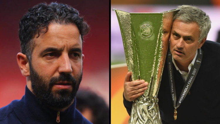 Ruben Amorim, head coach of Manchester United, during the Premier League match between Manchester United FC and West Ham United FC at Old Trafford....