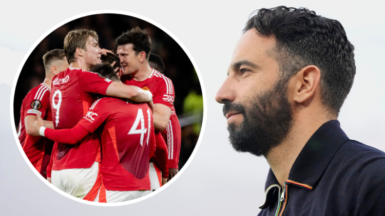 Ruben Amorim head coach of Manchester United during the UEFA Europa League 2024/25 Semi Final Second Leg match between Manchester United and Athlet...