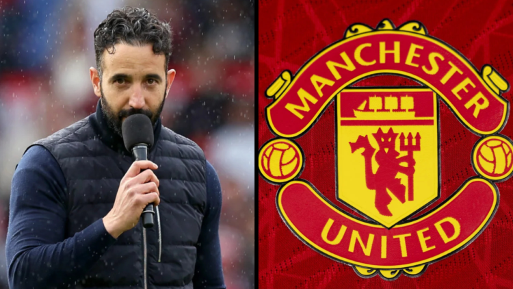 A detailed view of the badge of Manchester United FC on the jersey during the UEFA Champions League 2023/24 Group Stage Teams Jerseys Shoot at The ...