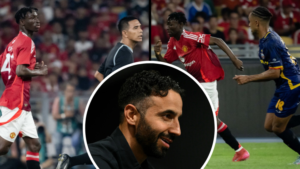 Sekou Kone of Manchester United in action during the match between Manchester United and ASEAN All Stars at Bukit Jalil National Stadium. Insert: S...