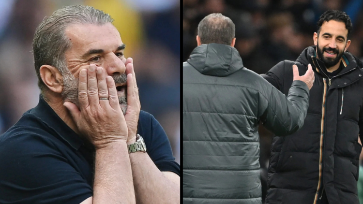 Ange Postecoglou of Tottenham Hotspur reacts during the Premier League match between Tottenham Hotspur FC and Crystal Palace FC at Tottenham Hotspu...