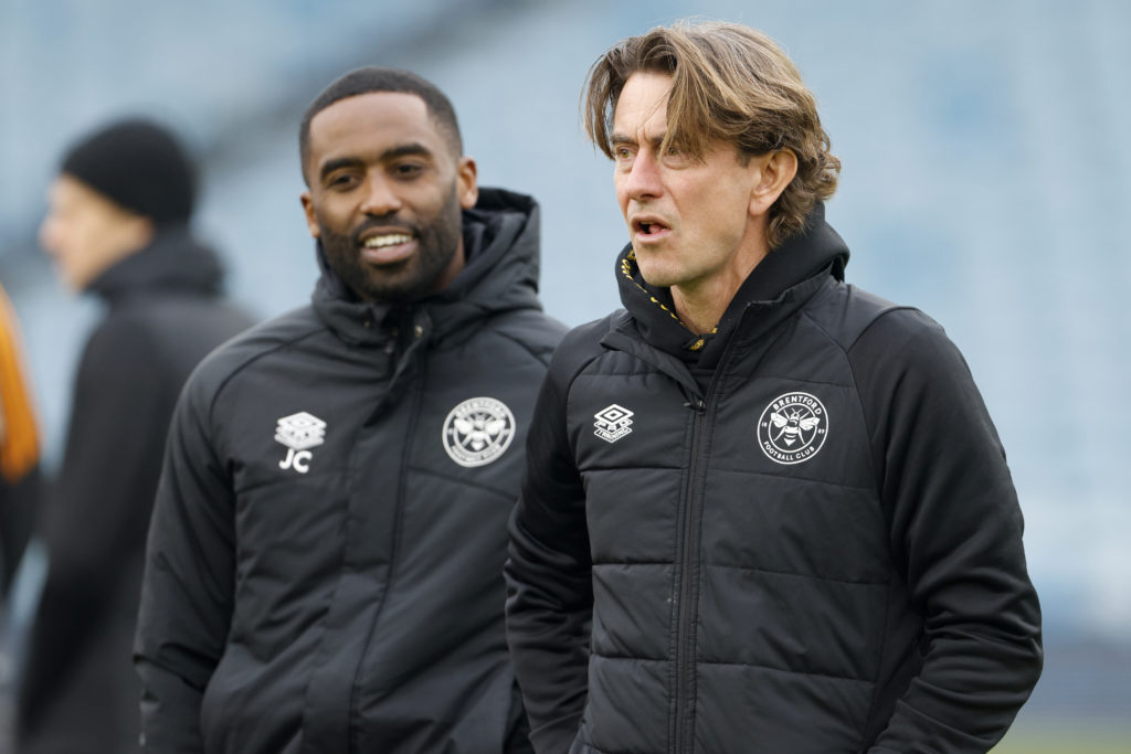 Justin Cochrane coach of Brentford with Thomas Frank, the head coach