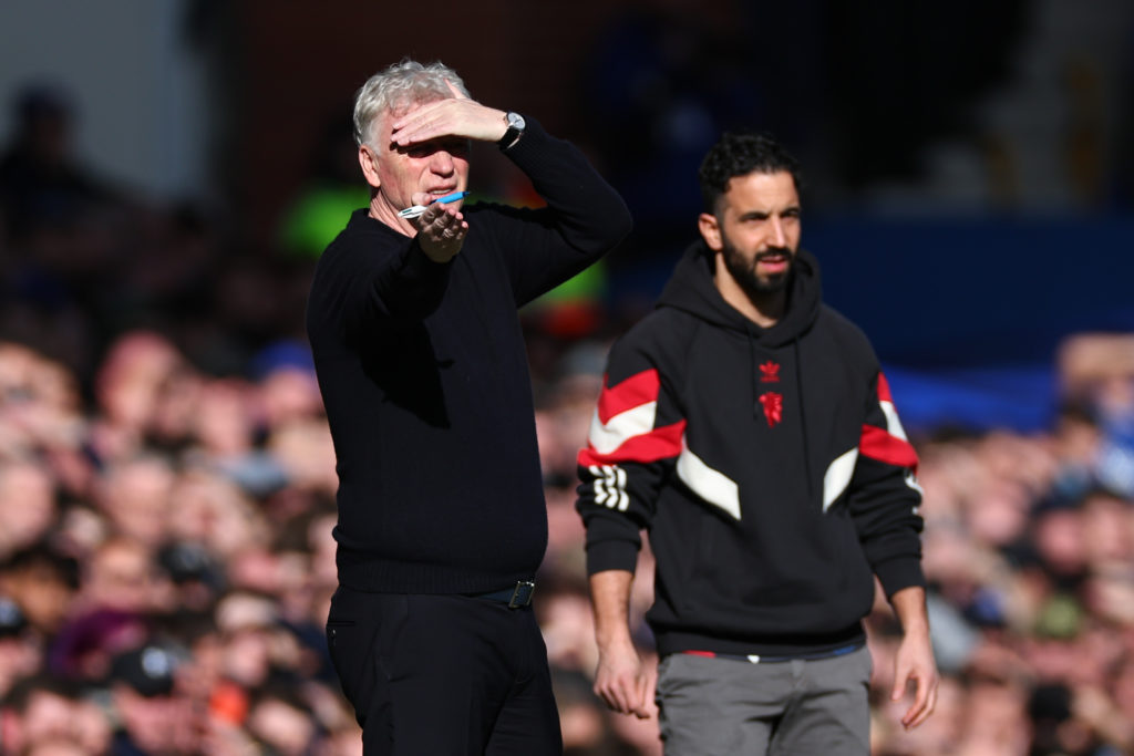 David Moyes and Ruben Amorim on the touchline at Goodison Park