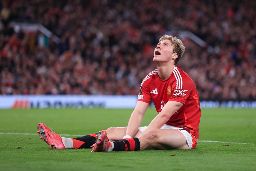 Rasmus Hojlund during Manchester United v Olympique Lyonnais - UEFA Europa League 2024/25 Quarter Final Second Leg