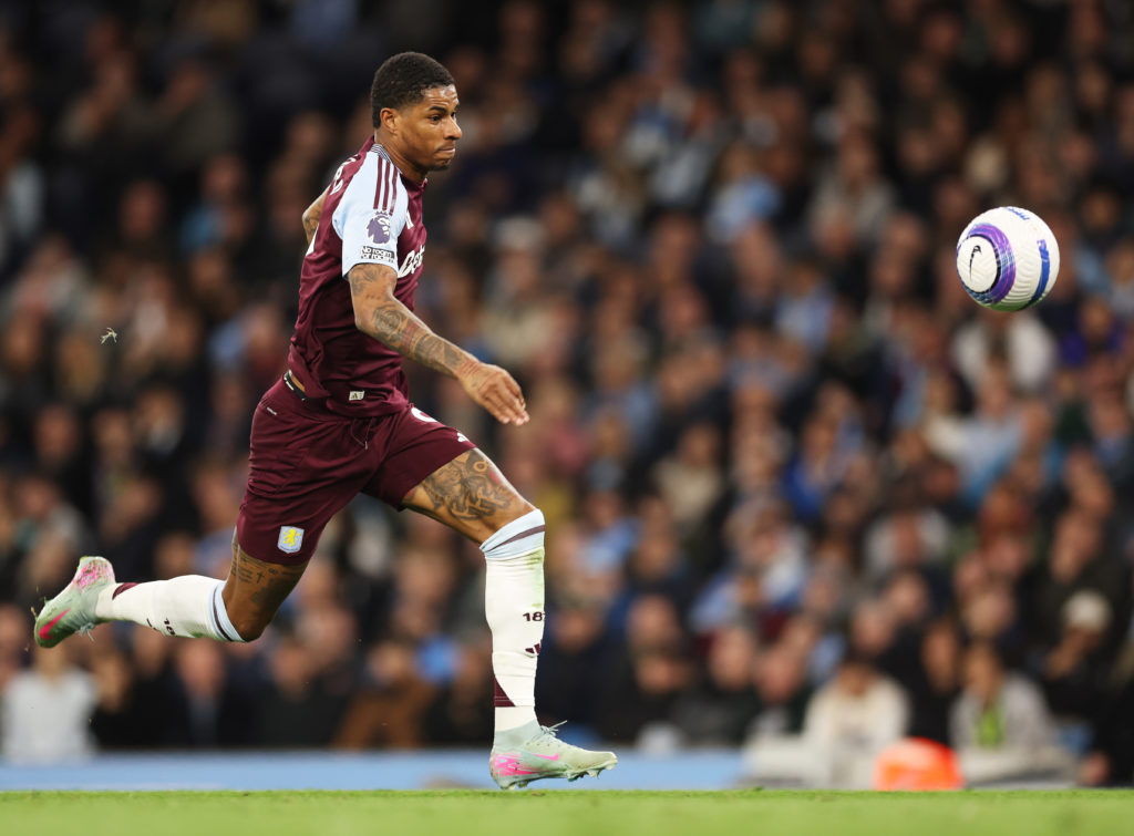 Marcus Rashford playing against Man City