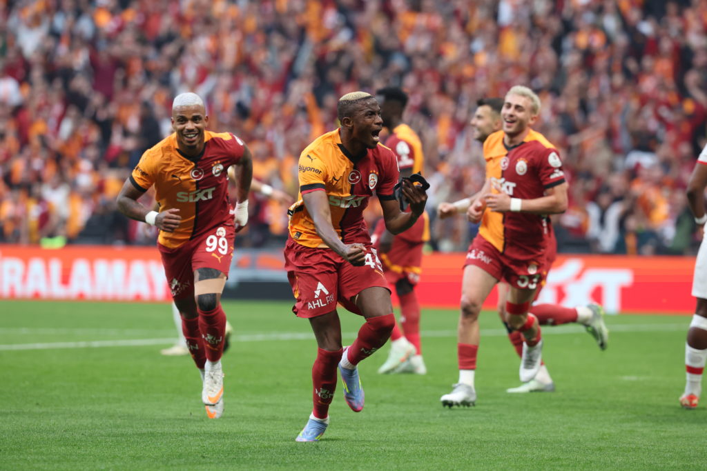 Victor Osimhen celebrates goal for Galatasaray
