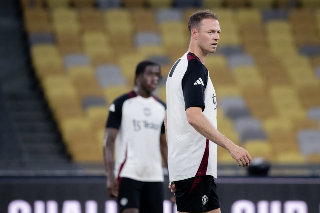 Jonny Evans training with Manchester United in Asia