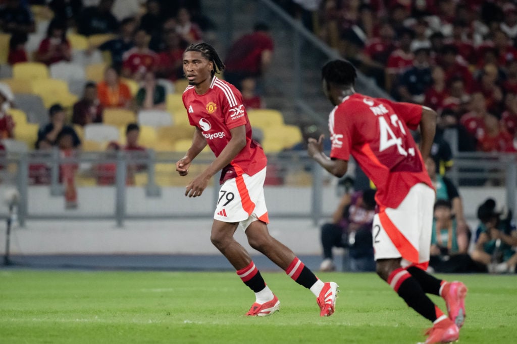 Reece Munro of Man Utd in action against ASEAN All-Stars in Malaysia
