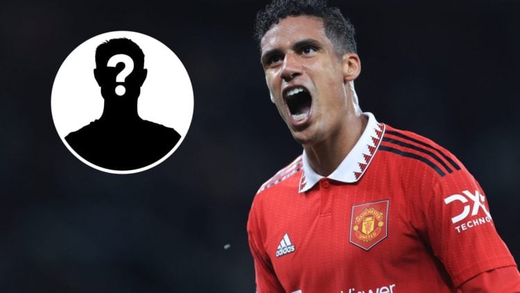 Former Manchester United defender Raphael Varane, inset of a mystery player.