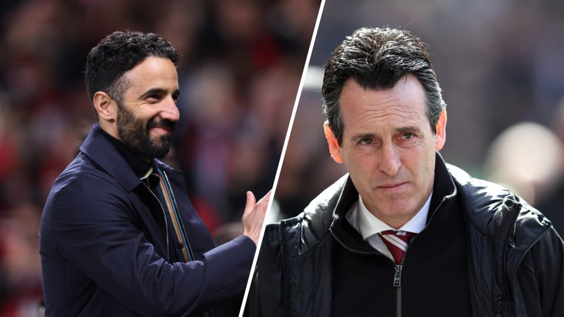 A split image of Manchester United manager Ruben Amorim and Aston Villa manager Unai Emery.