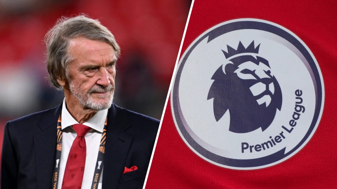 Split image of Manchester United co-owner Sir Jim Ratcliffe and the Premier League logo.
