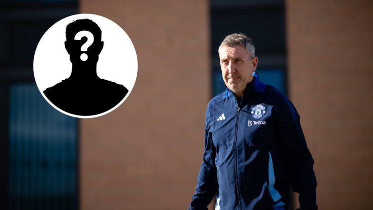 Manchester United sporting director Jason Wilcox, inset of a mystery player.