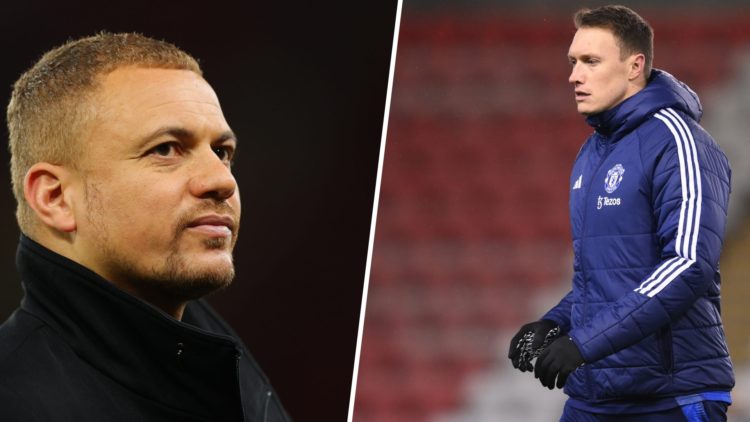 Wes Brown and Phil Jones split image
