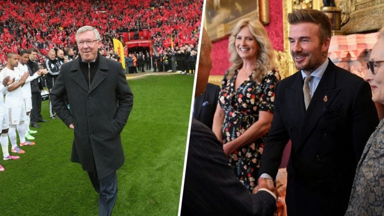 Sir Alex Ferguson split image with David Beckham