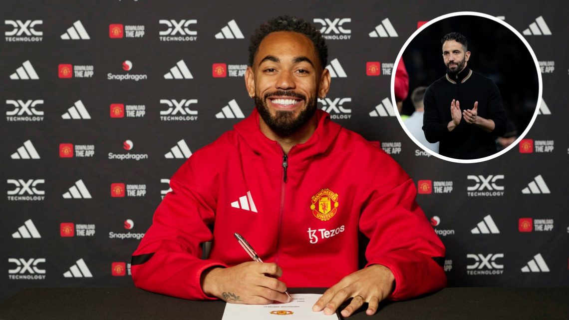 Matheus Cunha signing Man Utd contract, Ruben Amorim applauding fans