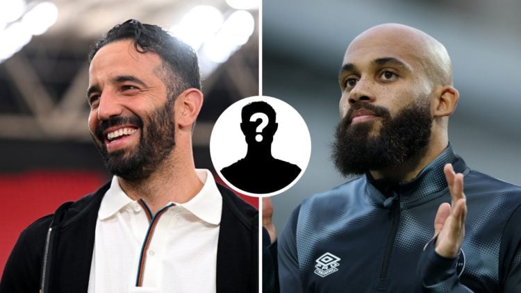 Split image of Manchester United head coach Ruben Amorim and Brentford forward Bryan Mbeumo.