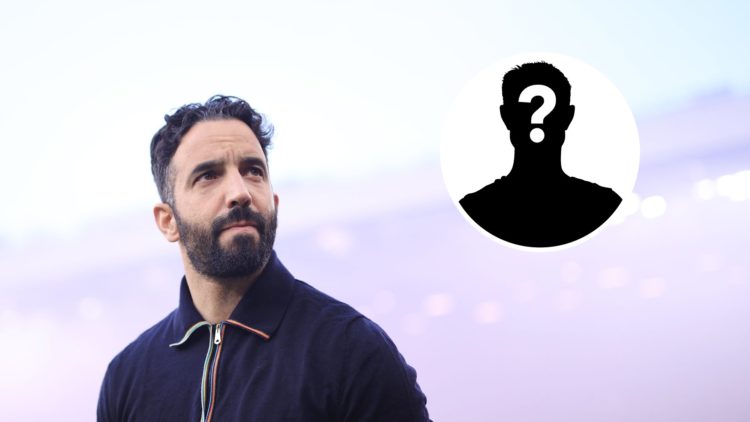 An image showing Manchester United manager Ruben Amorim before the UEFA Europa League match against Athletic Club. Inset, a mystery player icon.