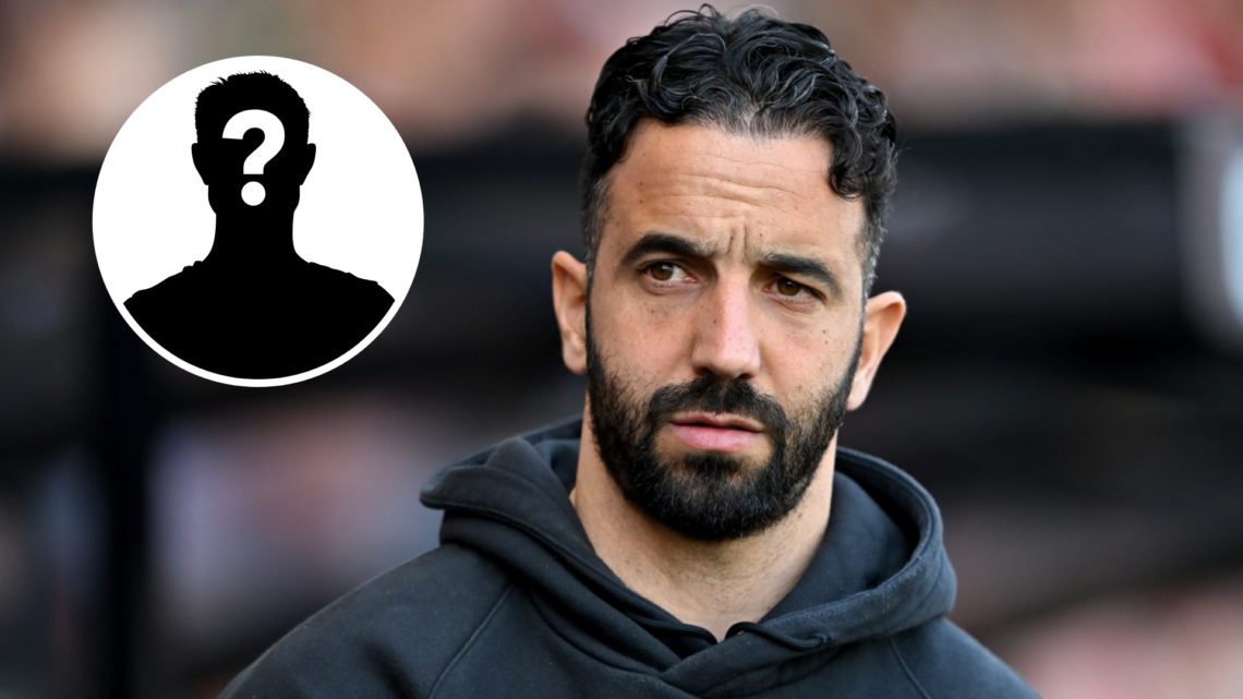 Manchester United head coach Ruben Amorim, inset of a mystery player.
