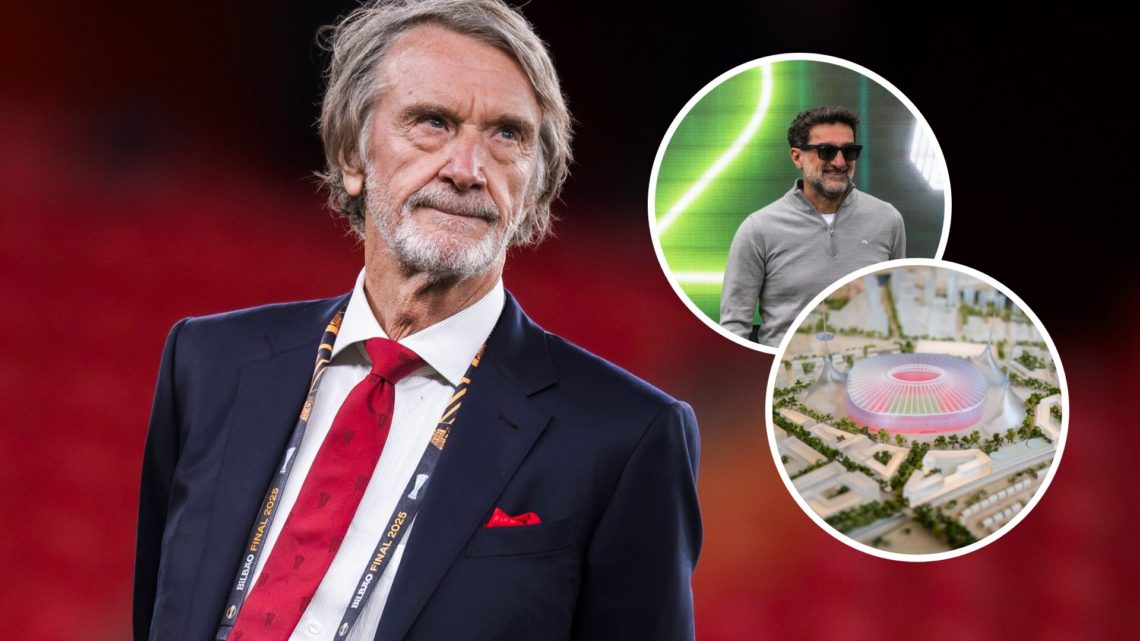 Manchester United co-owner Sir Jim Ratcliffe, inset of Newcastle United chairman Yasir Al-Rumayyan.