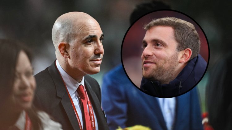 Omar Berrada watches on as Manchester United collect post-season tour medals. Inset, Fabrizio Romano head shot image.