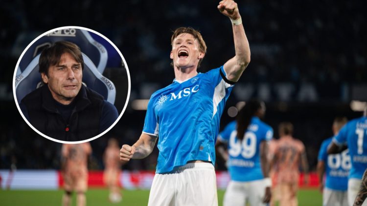 Scott McTominay split image with Antonio Conte