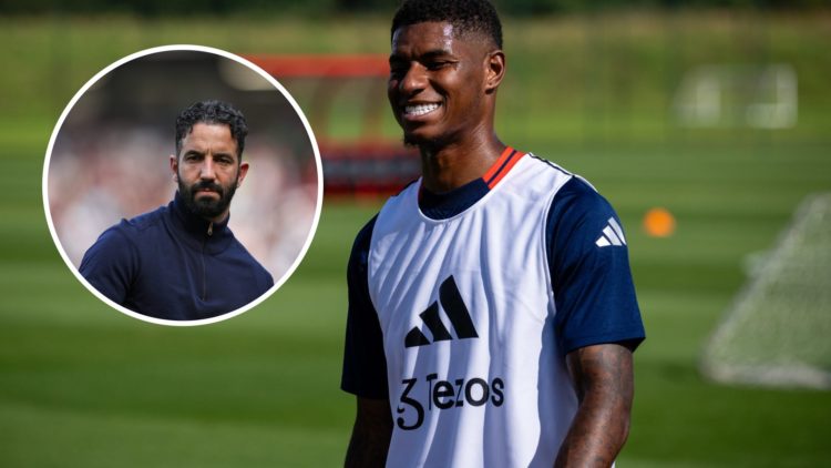 Marcus Rashford split image with Ruben Amorim
