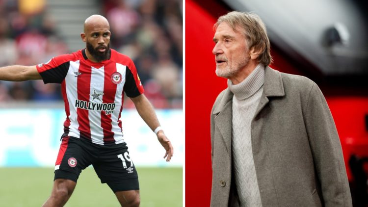 Split image of Manchester United transfer target Bryan Mbeumo and co-owner Sir Jim Ratcliffe.