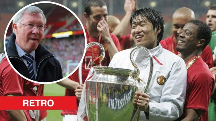 Ji-sung Park split image with Sir Alex Ferguson