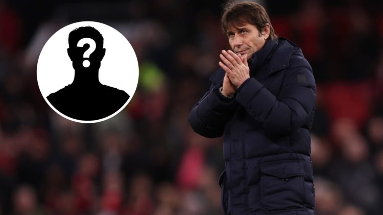 Manager Antonio Conte at Old Trafford, inset of a mystery player.
