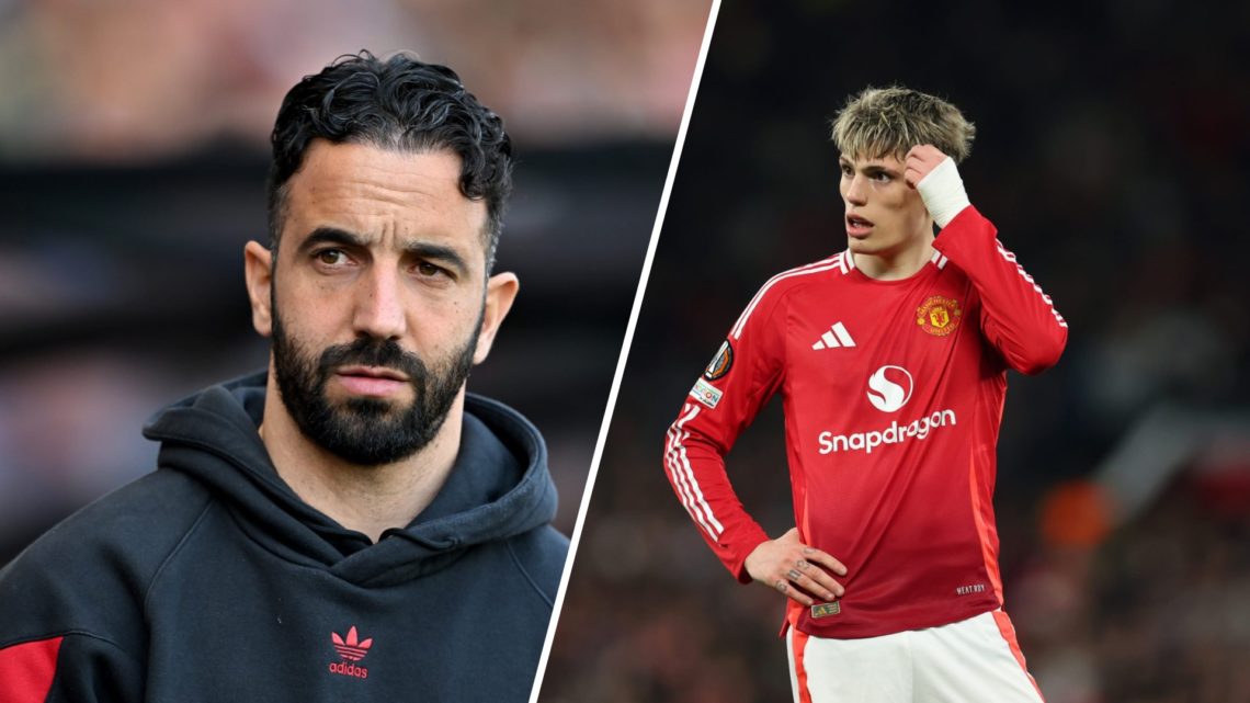 A split image of Manchester United manager Ruben Amorim (L) and Manchester United winger Alejandro Garnacho (R)