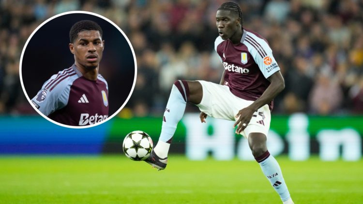 Amadou Onana split image with Marcus Rashford