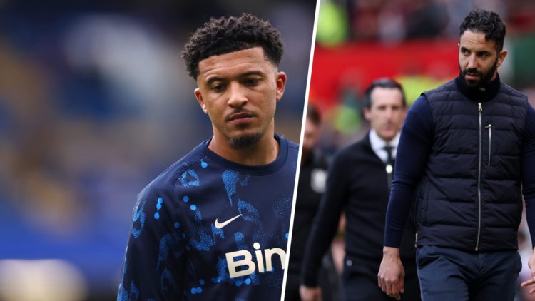 Jadon Sancho split image with Ruben Amorim