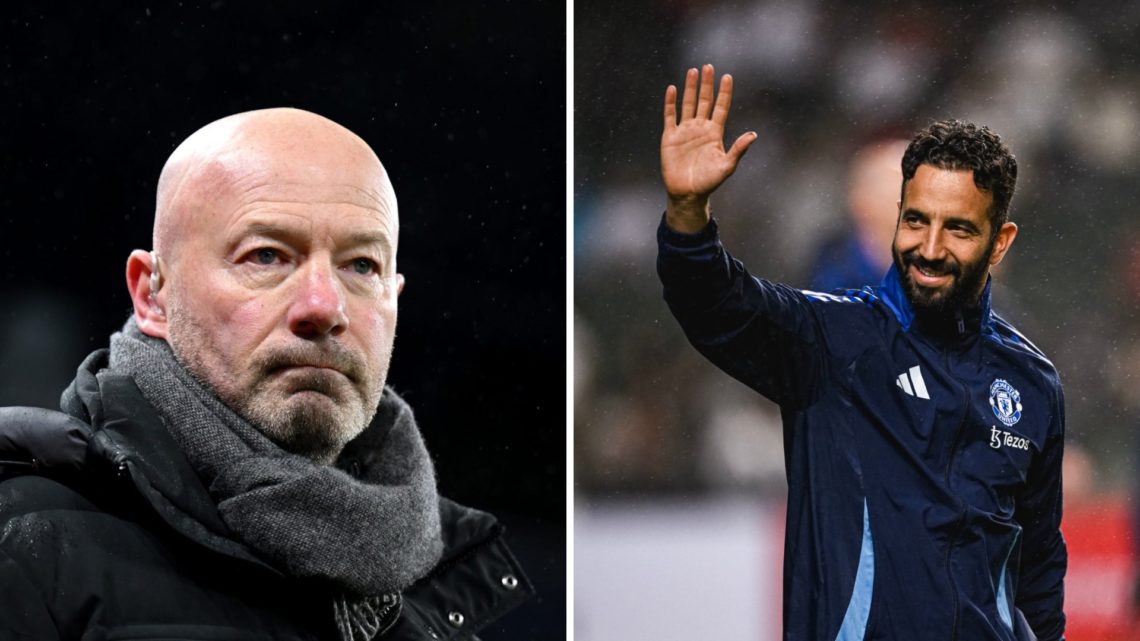 Split image of Newcastle United legend Alan Shearer and Manchester United head coach Ruben Amorim.