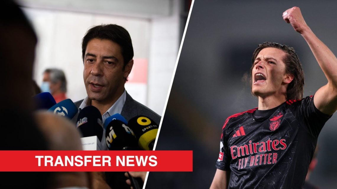 A split image of Benfica president Rui Costa (L) and Benfica left-back Alvaro Carreras Fernandez (R)