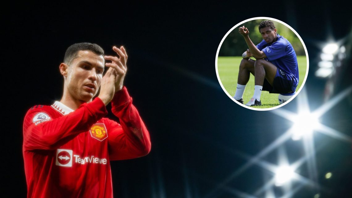 Cristiano Ronaldo applauds fans at Man Utd, inset Kleberson in Man Utd training