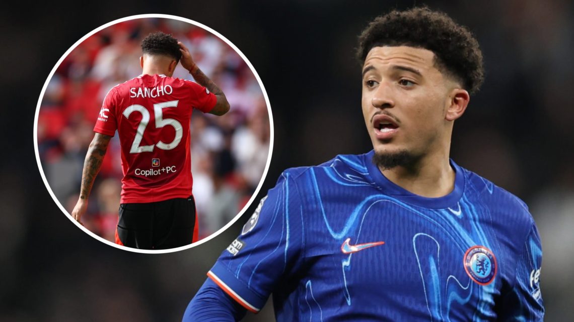Jadon Sancho for Chelsea, inset United, from the back