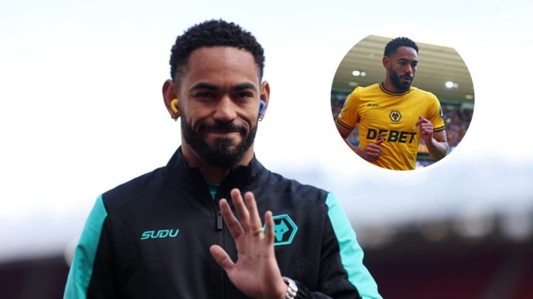 Manchester United signing Matheus Cunha in action for Wolves.