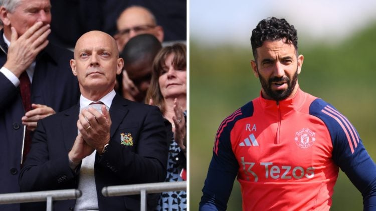 Split image of Mancheser United chief Sir Dave Brailsford and head coach Ruben Amorim.