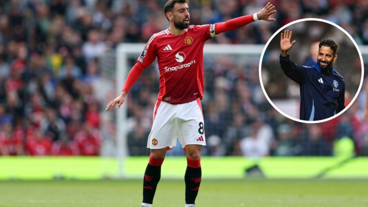 Bruno Fernandes split image with Ruben Amorim