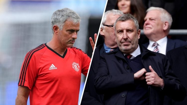 Split image of former Manchester United manager Jose Mourinho and current sporting director Jason Wilcox.