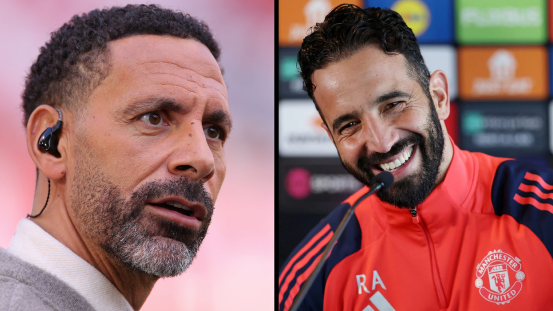 TNT Sport pundit Rio Ferdinand during the Premier League match between Nottingham Forest FC and Manchester City FC at City Ground. Insert: Ruben Am...