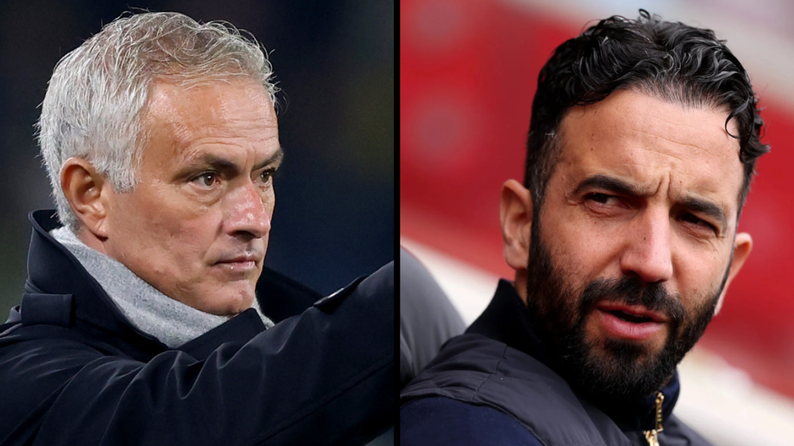 Ruben Amorim, Manager of Manchester United, looks on prior to the Premier League match between Brentford FC and Manchester United FC at Brentford C...
