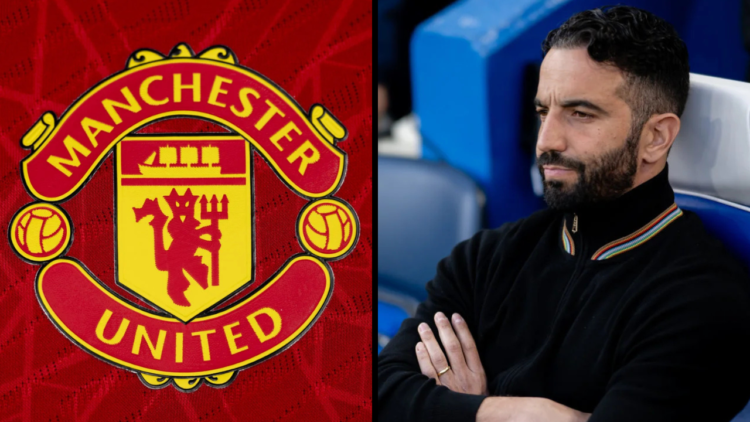 Manchester United Head Coach / Manager Ruben Amorim looks on prior to the Premier League match between Chelsea FC and Manchester United FC at Stamf...