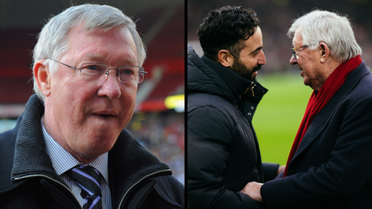Manchester manager Sir Alex Ferguson looks on during the Gary Neville Testimonial Match between Manchester United and Juventus at Old Trafford. Ins...