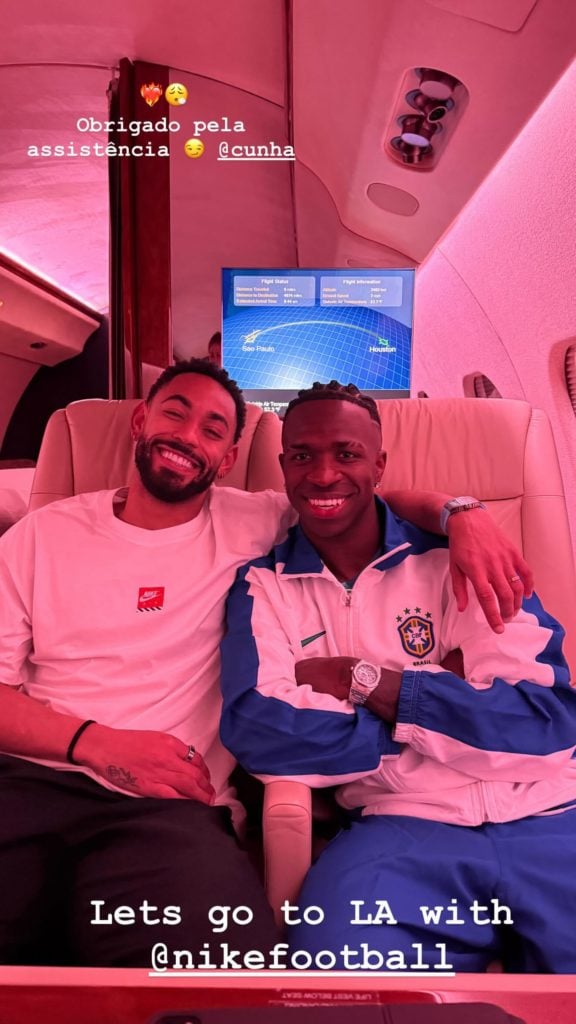 Real Madrid star Vinicius Junior sent a message to Manchester United signing Matheus Cunha after Brazil’s win against Paraguay. Credit: Instagram/Vinicius Junior